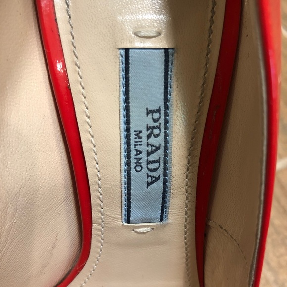 Prada Fiery Red Vernice Hidden Platform Pump 4 34 - Picture 5 of 8